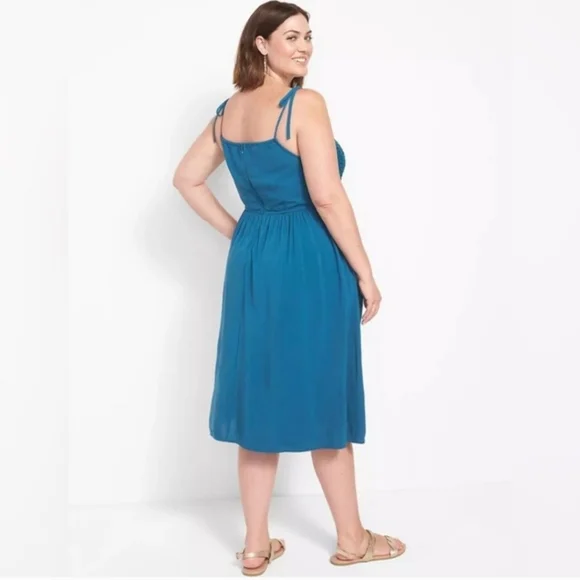 Lane Bryant Tie Shoulder Sun Dress with Pockets NWT Size 14 - Picture 7 of 10